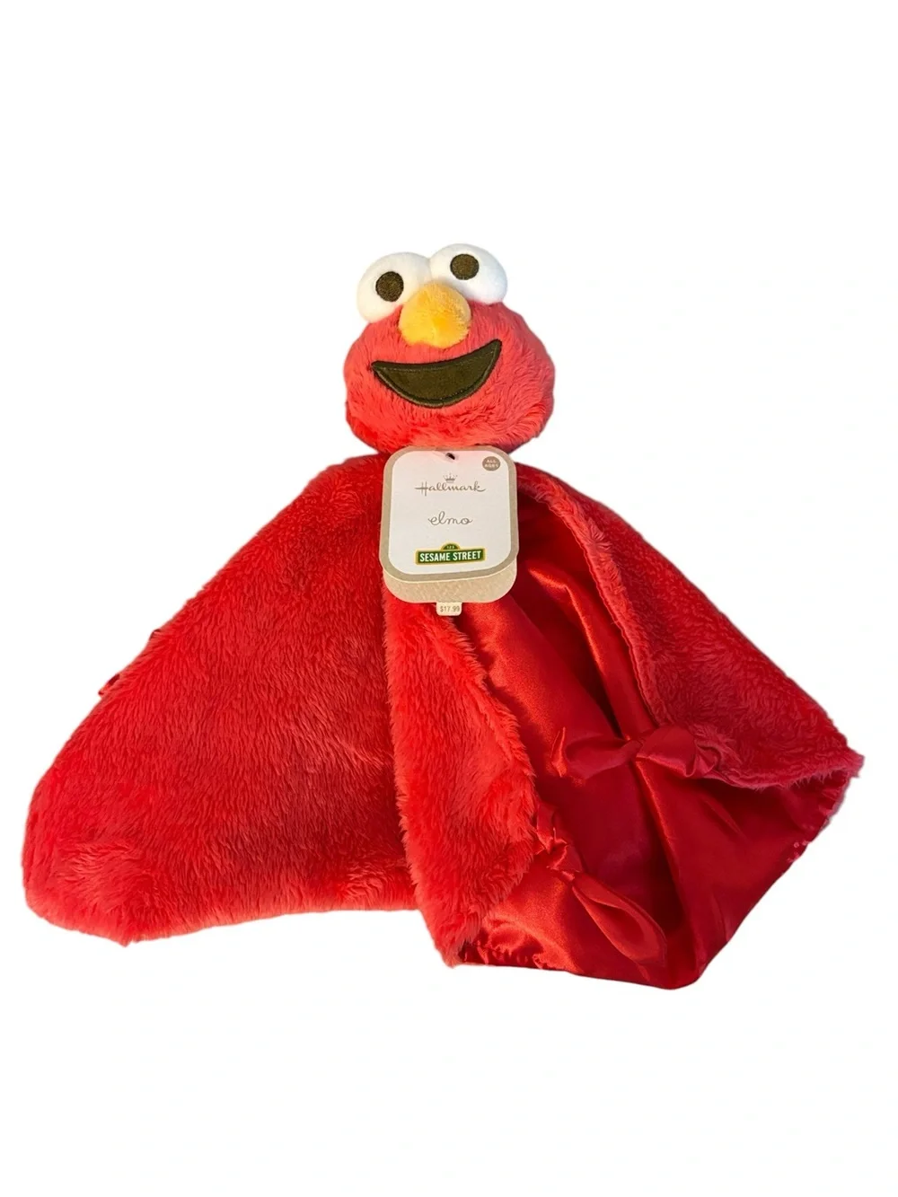 Hallmark Sesame Street Elmo Baby Lovey Blanket Plush Satin Red New